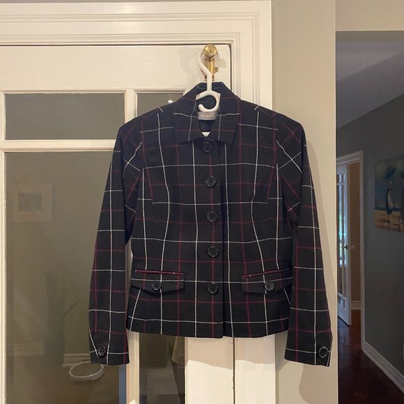 Liz Claiborne Petite P Plaid Suit Jacket - Picture 1 of 4
